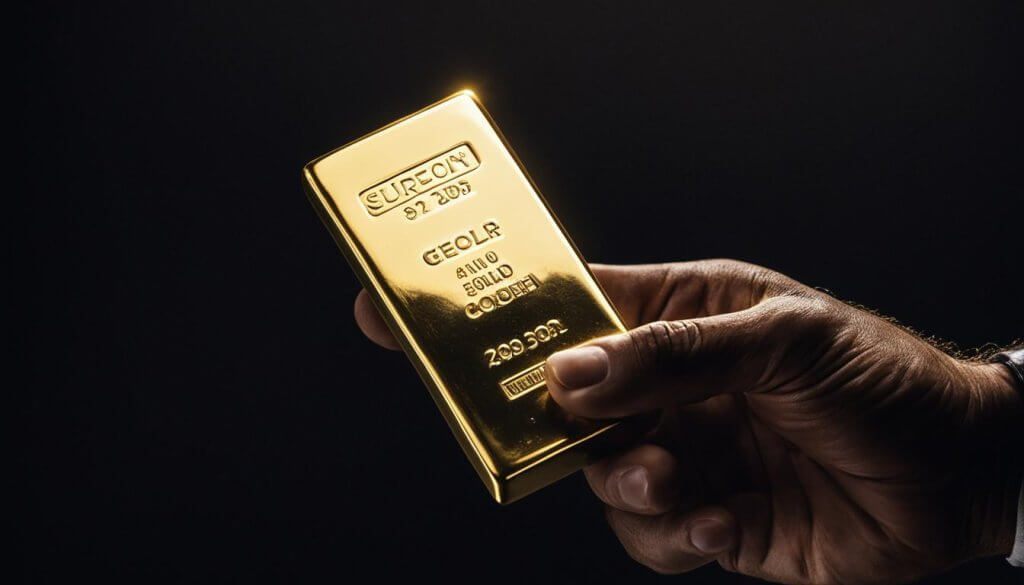 1 Oz Gold Bar In Hand