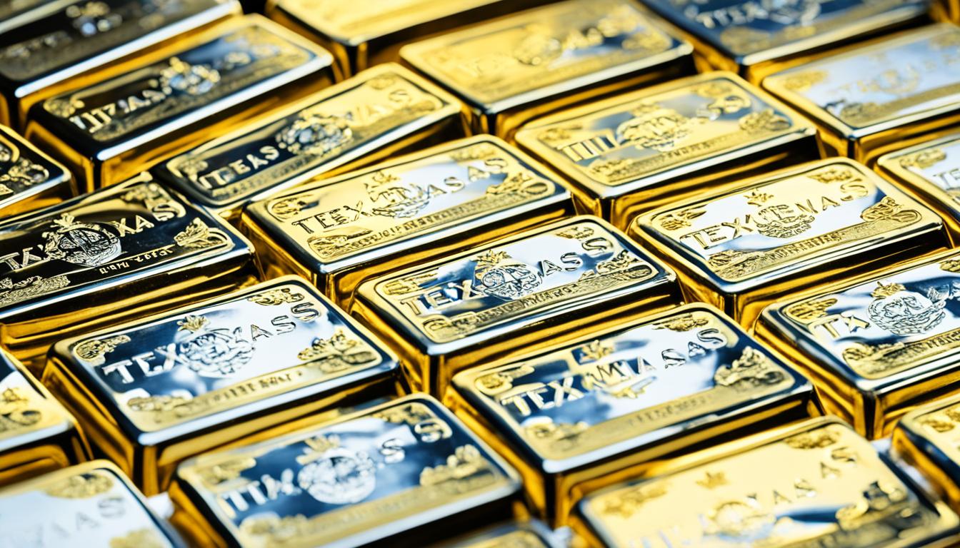 Texas Mint gold coins and silver bars