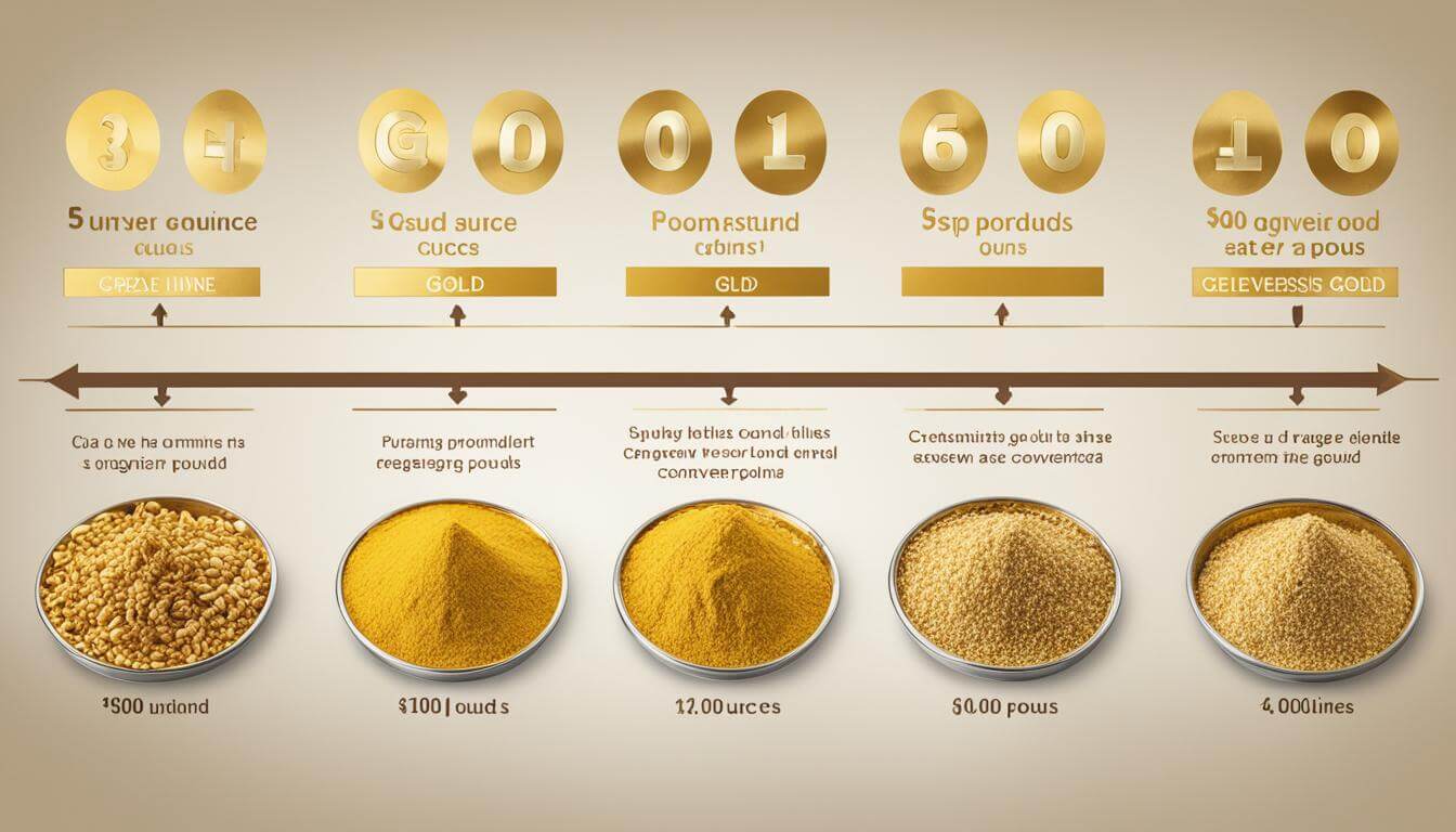 how many ounces of gold in a pound