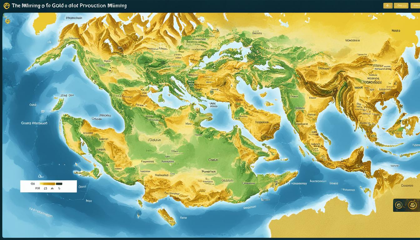 Global gold production map