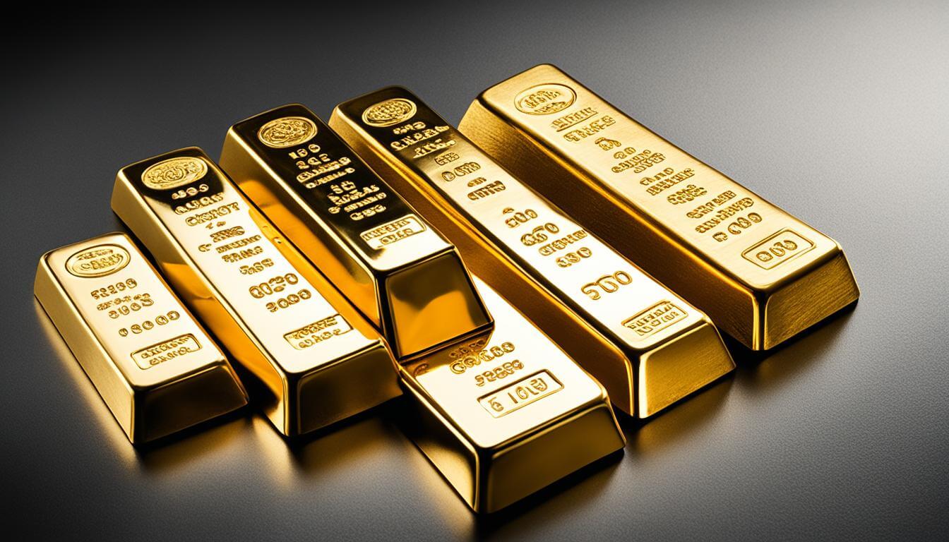 Diverse selection of gold bullion products