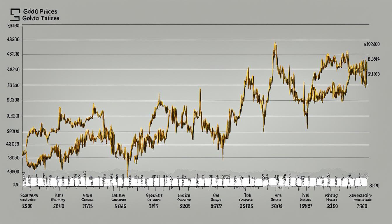 price of gold over the last 10 years