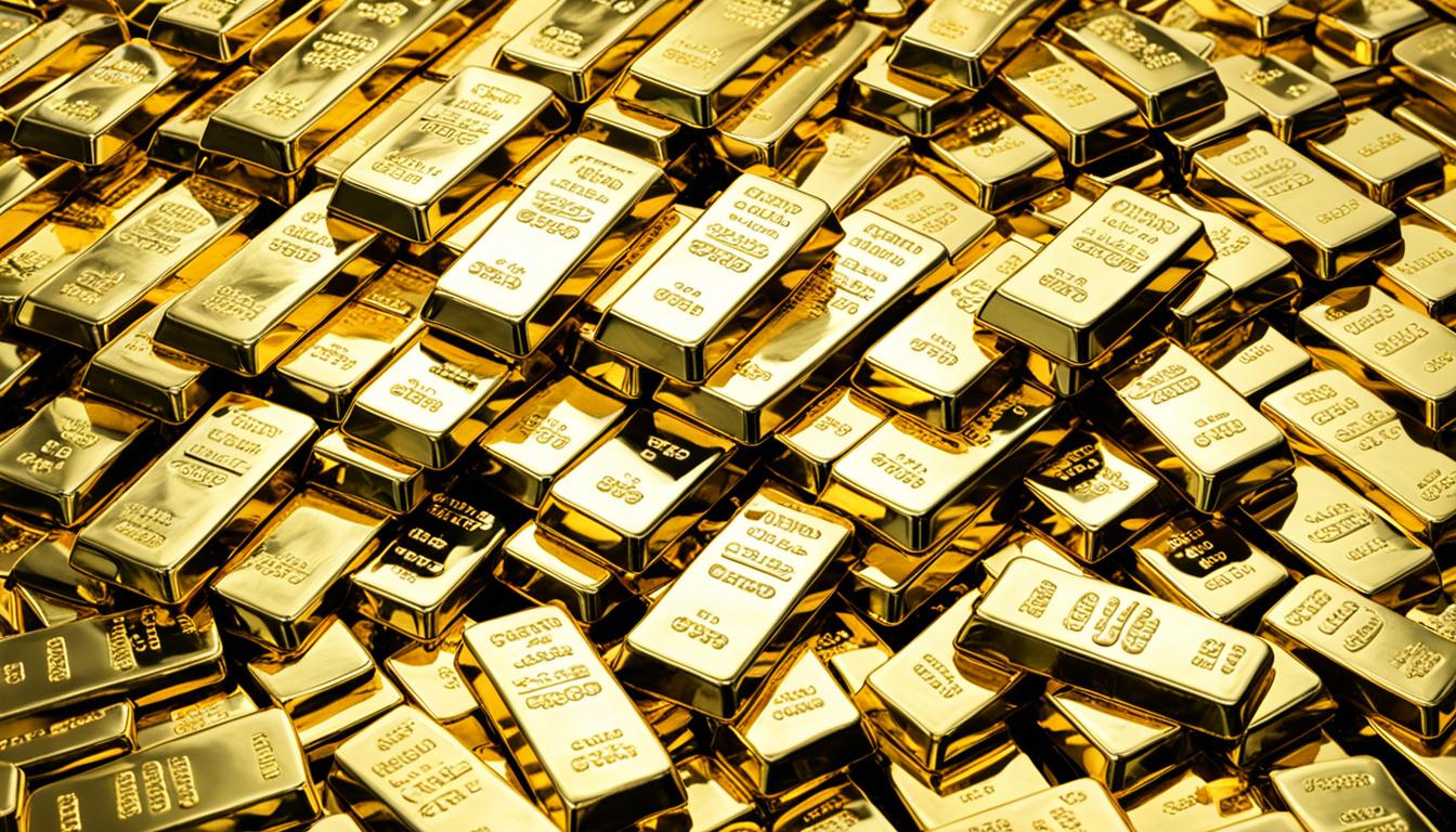 Gold bars and coins